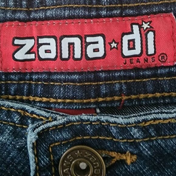 Zani Di High Rise Dark Wash Straight Leg Jeans Junior Size 9 - Picture 4 of 5